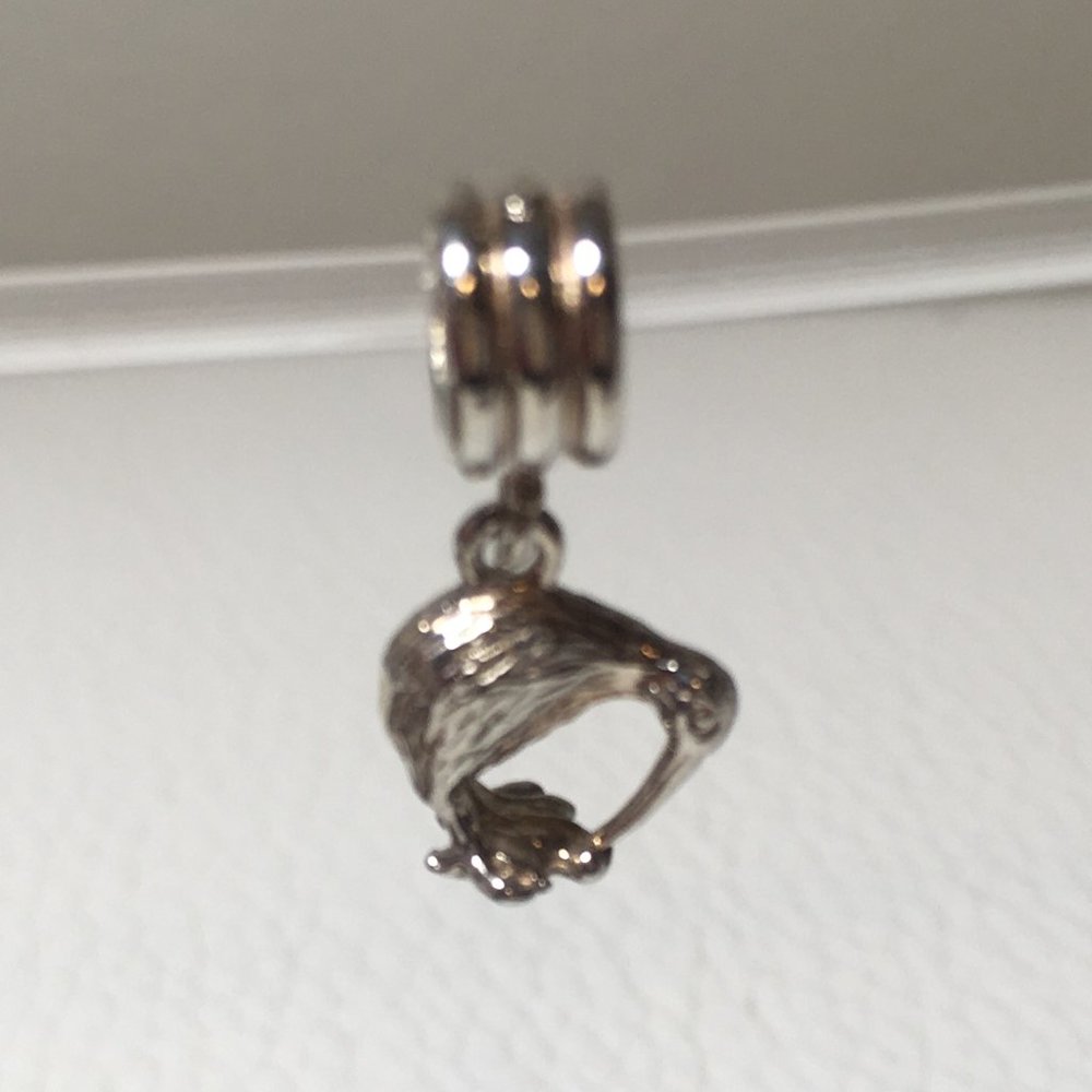 Silver Kiwi charm